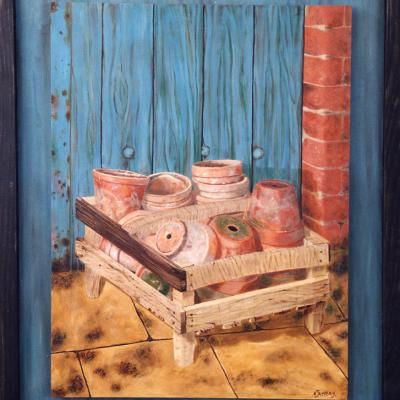 Le cageot bricolé (73x93) 1000€
